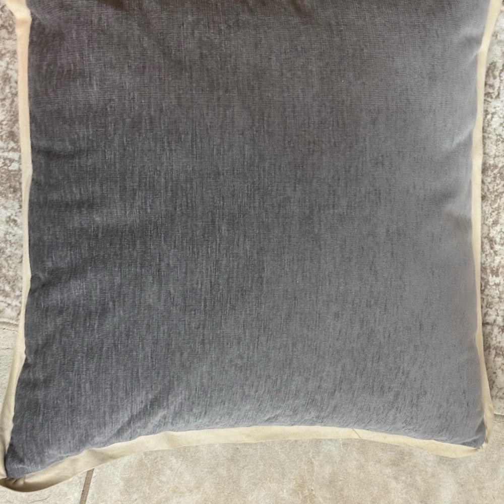 Elegant Gray and Cream Accent Pillow